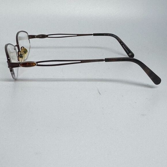 Bulova Karis Eyeglasses Rectangular Brown Rectangle Half Rim 52-18-135 H4184 - Picture 2 of 8